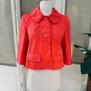 Worthington Coral Blazer Cropped 3/4 inch sleeves Orange Blazer